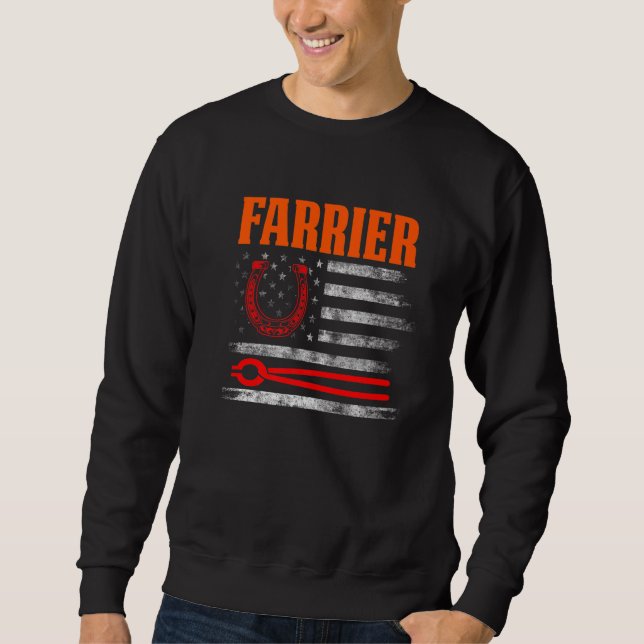 Sweatshirt Farrier Horseshoe Hoof Trimming Equine Shoeing     (Devant)