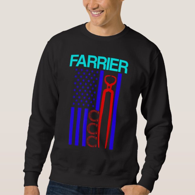 Sweatshirt Farrier Horseshoe Hoof Trimming Equine Shoeing  6 (Devant)