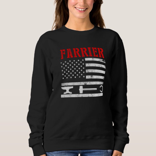Sweatshirt Farrier Horseshoe Hoof Trimming Equine Shoing 6 (Devant)