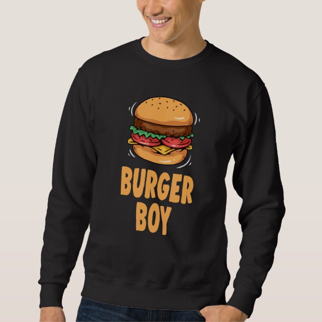Sweatshirt Fast Food Hamburger Cheeseburger Burger Boy (Devant)