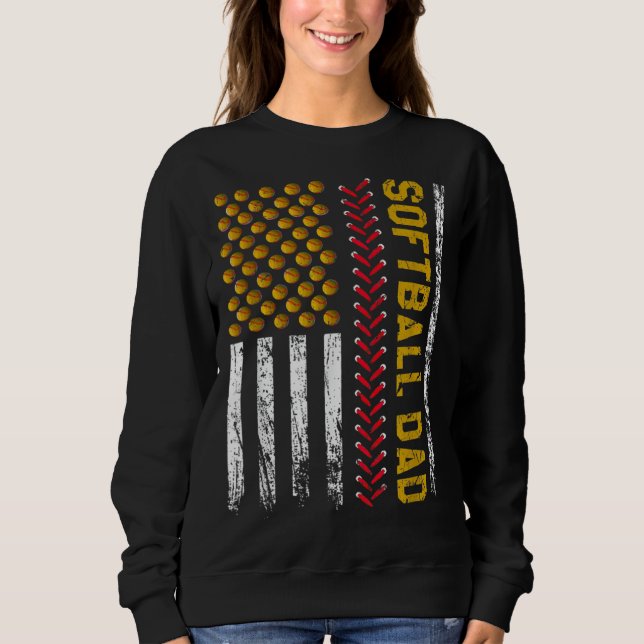 Sweatshirt fathers day greatest best softball dad daddy fathe (Devant)