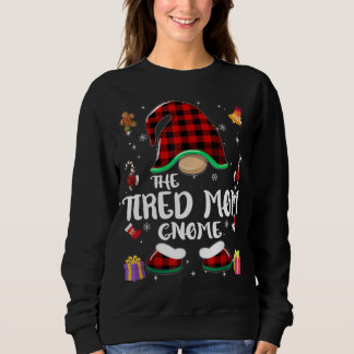 Sweatshirt Fatigué Maman Gnome Buffalo Plaid Red Matching Fam