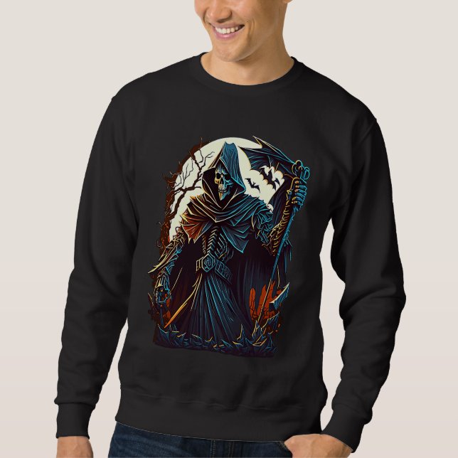Sweatshirt Faucheuse Cimetière Mort Occulte Gothique squelett (Devant)