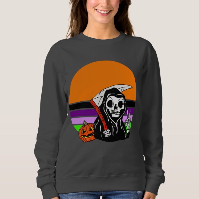 Sweatshirt Faucheuse - Coucher de soleil d'Halloween Jack O'L (Devant)