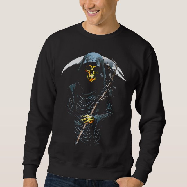 Sweatshirt Faucheuse : Élégance sombre (Devant)