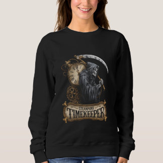 Sweatshirt Faucheuse Steampunk Gardien du Temps Horloge Pendu