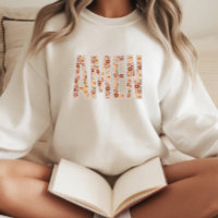 Faux Brodé Floral “Amen” Sweat-shirt Chrétien