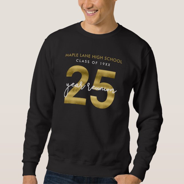 Sweatshirt Faux Gold 25 Année Classe Réunion (Devant)