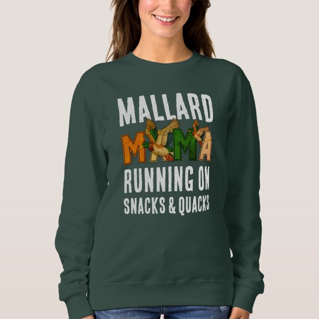 Sweatshirt Faux Rhinestone MALLARD MAMA (Devant)