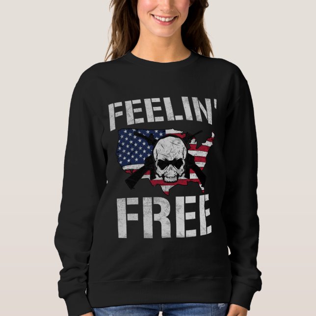 Sweatshirt Feelin Free 4th Of July American Freedom  4 (Devant)