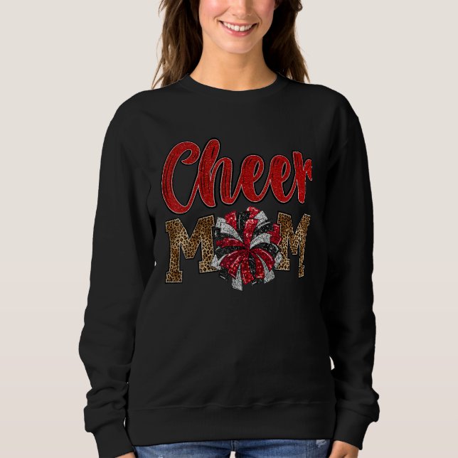 Sweatshirt Félicitations Maman Marron Léopard Lettres Cheer P (Devant)