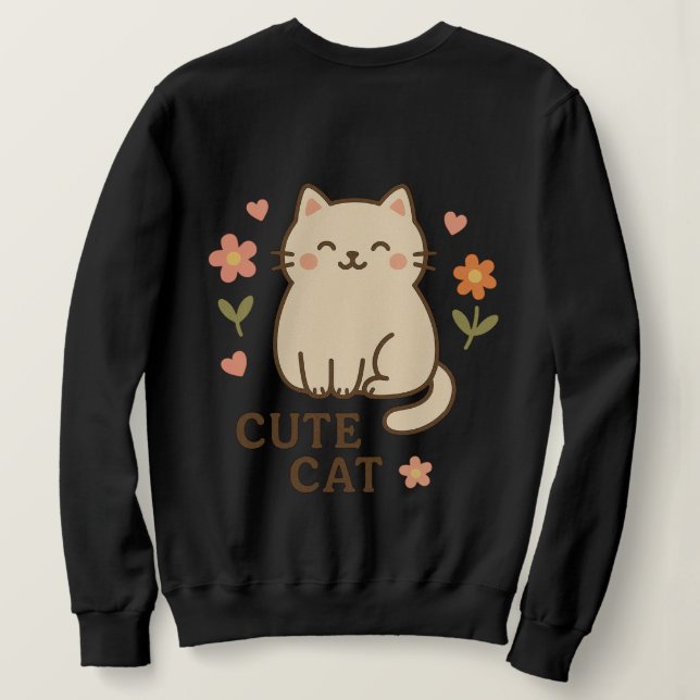 Sweatshirt Félin en fleurs (Design dos)
