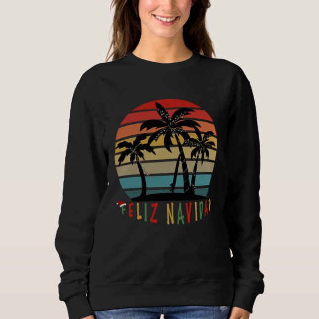 Sweatshirt Feliz Navidad Merry Christmas Island Vibe Fun Holi (Devant)
