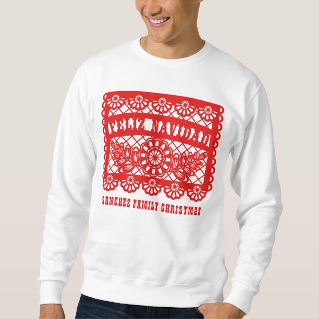 Sweatshirt Feliz Navidad Papel Picado (Devant)