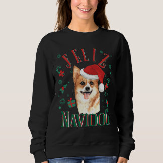 Sweatshirt Feliz Navidog migre Pembroke Corgi gallois portant