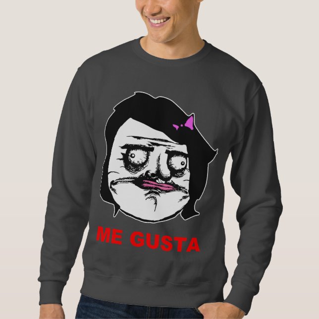 Sweatshirt Femelle noire je visage comique Meme de rage de (Devant)