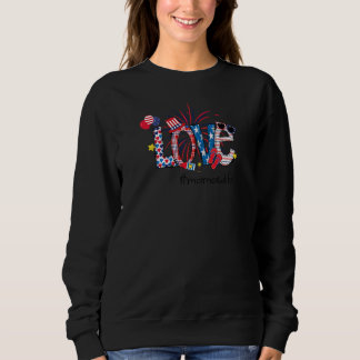 Sweatshirt Femme 4 juillet Love Mamawlife Mamaw Love Doodl