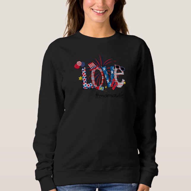 Sweatshirt Femme 4 juillet Love Mamawlife Mamaw Love Doodl (Devant)