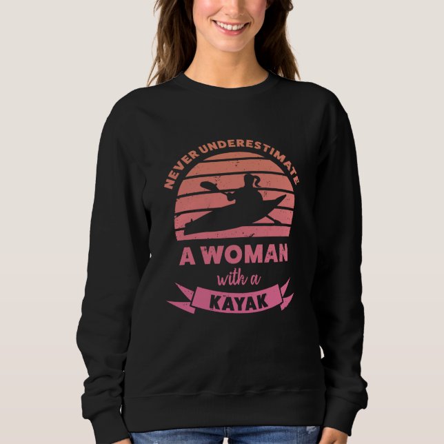 Sweatshirt Femme avec Kayak Dons Amusant Femme (Devant)