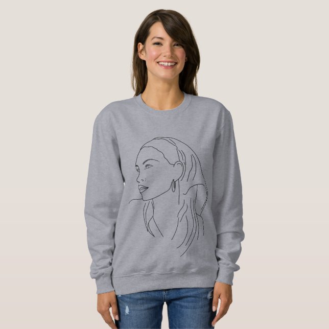 Sweatshirt Femme avec T-shirt Scarf (Devant entier)