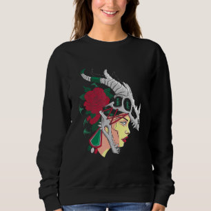Sweatshirt Femme aztèque - Fille mexicaine forte - Chava - He