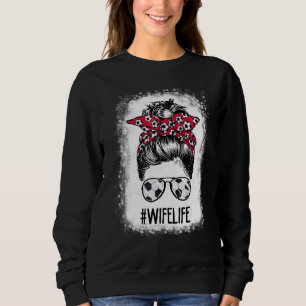 Sweatshirt Femme blanchie Vie Soccer Femme Messy Bun Hair Mot