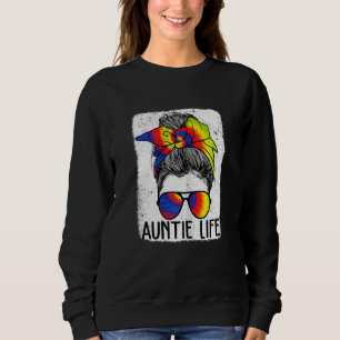 Sweatshirt Femme Bleached Tante Vie Maman Vie Tie Dye Messy