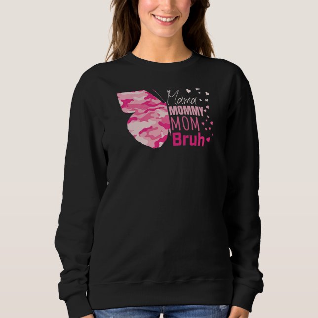 Sweatshirt Femme Camo rose maman maman maman maman maman mama (Devant)