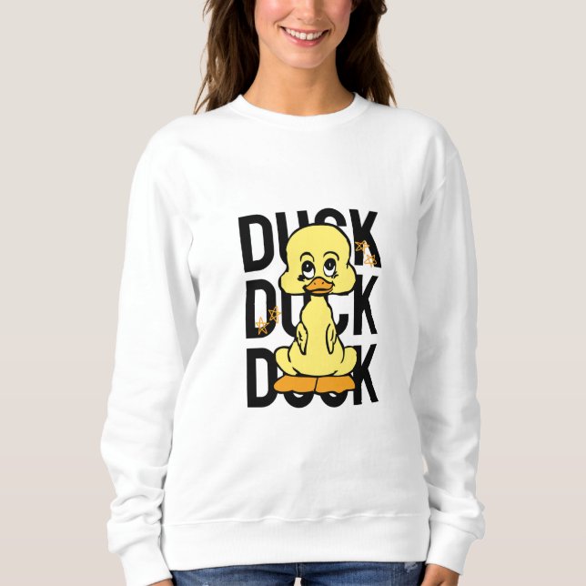 Sweatshirt femme canard mignon drôle (Devant)