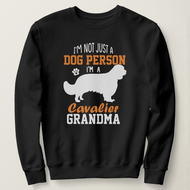 Sweatshirt Femme Cavalier King Charles Spaniel Grand-mère Chi (Design devant)
