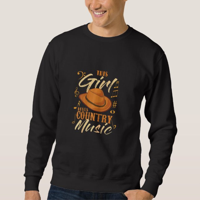 Sweatshirt Femme Cette Fille Aime La Musique De Pays (Devant)