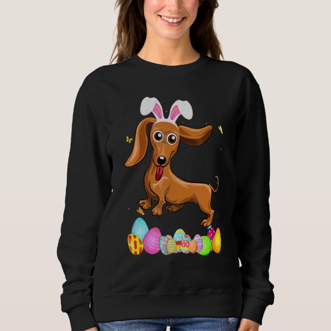 Sweatshirt Femme Chien Maman Présente De Mignons Oeufs Dachsh (Devant)