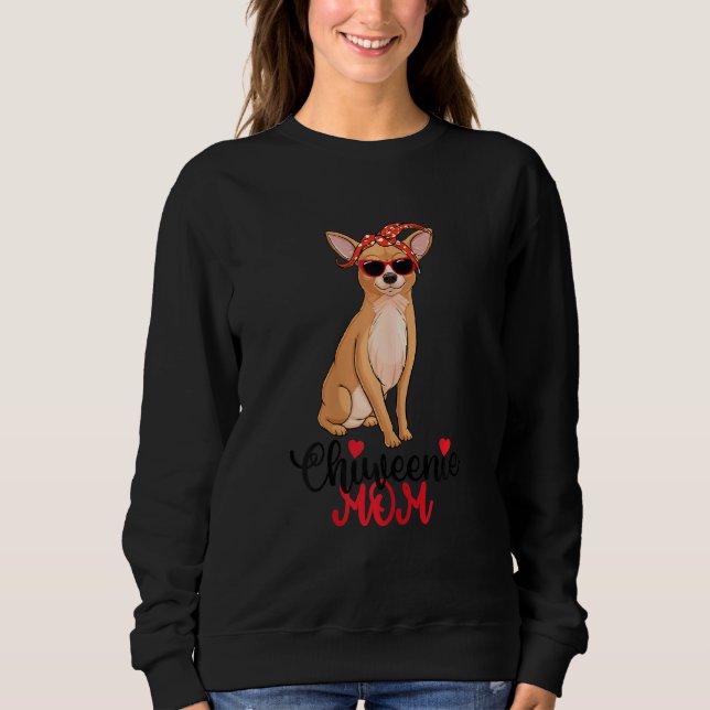 Sweatshirt Femme Chiweenie Chig Chiweenie Maman (Devant)