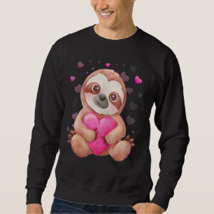 Sweatshirt Femme Coeur Sloth Valentine S Day Pour Enfants Fil