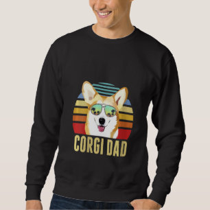Sweatshirt Femme Corgi Chien Papa Vintage Retro Sunset Beach 