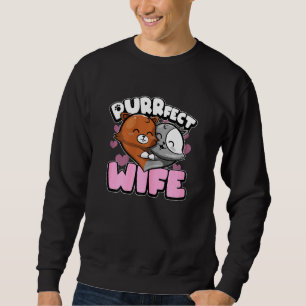Sweatshirt Femme Correspondant Couple Chat Pun Parfait Épouse