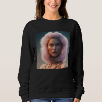 Sweatshirt Femme Crinière de Lion Rose Roi Fantastique Nature