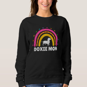 Sweatshirt Femme Doxie Maman mignonne Rainbow Dachshund Weine