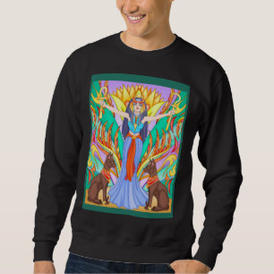 Sweatshirt Femme égyptienne tenant 2 symboles égyptiens ancie