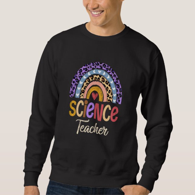 Sweatshirt Femme Enseignante en science Cute Boho Rainbow Leo (Devant)