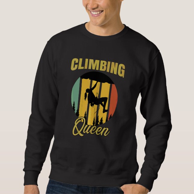 Sweatshirt Femme Escalade Queen Retro Boulder Rocks Boulderi (Devant)