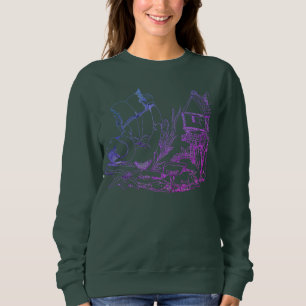 Sweatshirt Femme fantaisie Conçu "Elf Manor" Col crémeux
