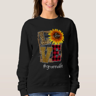 Sweatshirt Femme Femme Love Grannalife Tournesol Léopard