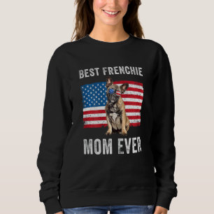 Sweatshirt Femme Frenchie Mom Drapeau américain Chiens de tau