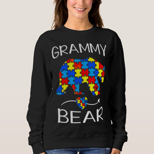 Sweatshirt Femme Grammy Ours Sensibilisation sur l'autisme Am (Devant)
