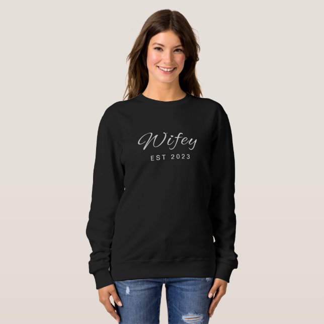 Sweatshirt Femme/Husby Épouse personnalisée, cadeau de fiance (Devant entier)