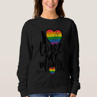 Sweatshirt Femme I Love My Moms Lgbt Pride Lesbian Mother's