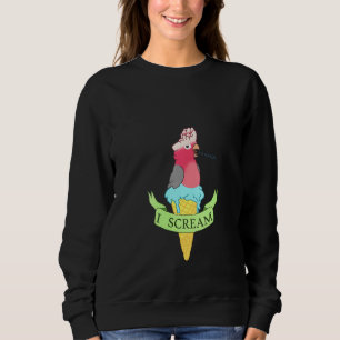Sweatshirt Femme I Scream Birb mèmes Doodle Ice Cream Galah