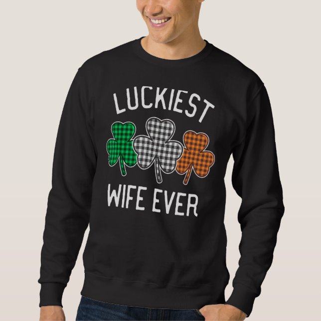 Sweatshirt Femme la plus chanceuse jamais St Patrick's Day Ir (Devant)
