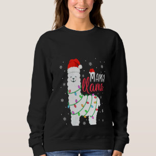 Sweatshirt Femme Mama Llama Funny Noël Llama Maman Alpaca